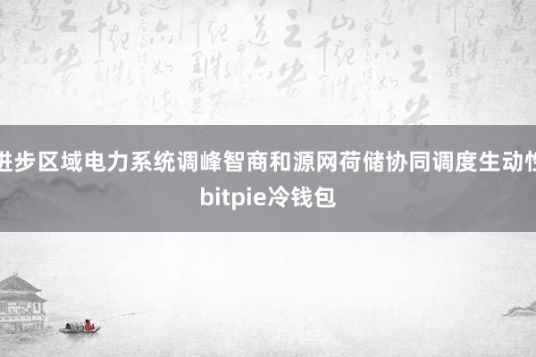 进步区域电力系统调峰智商和源网荷储协同调度生动性bitpie冷钱包