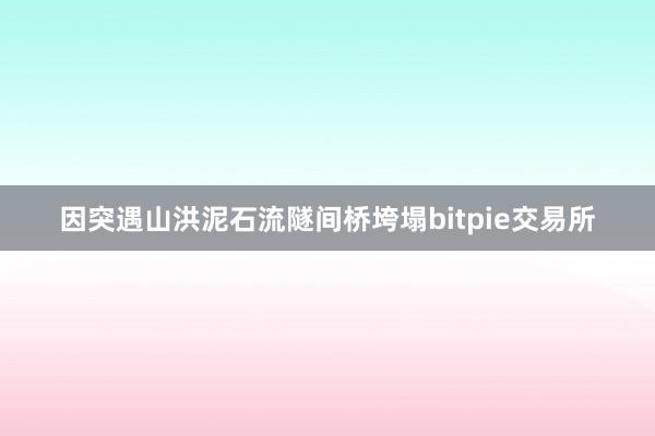 因突遇山洪泥石流隧间桥垮塌bitpie交易所