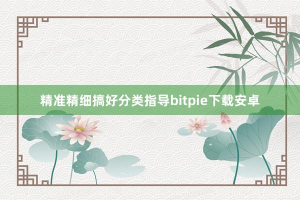 精准精细搞好分类指导bitpie下载安卓