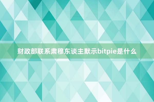 财政部联系肃穆东谈主默示bitpie是什么