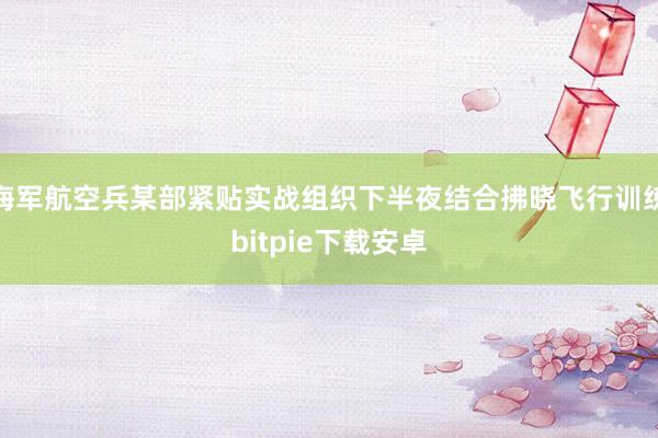 海军航空兵某部紧贴实战组织下半夜结合拂晓飞行训练bitpie下载安卓