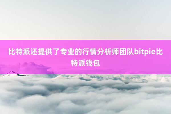 比特派还提供了专业的行情分析师团队bitpie比特派钱包