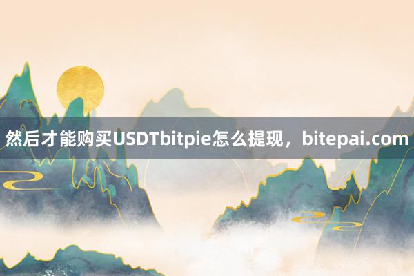 然后才能购买USDTbitpie怎么提现，bitepai.com