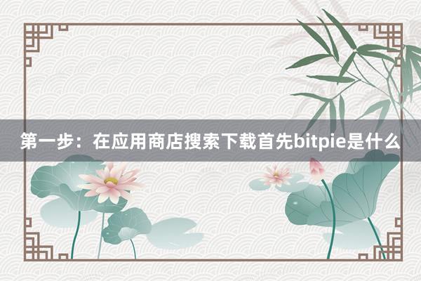 第一步：在应用商店搜索下载首先bitpie是什么