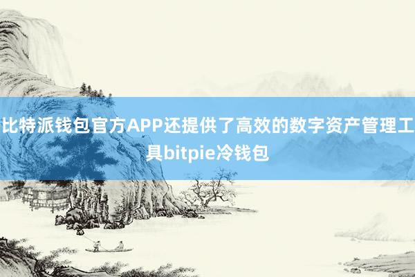 比特派钱包官方APP还提供了高效的数字资产管理工具bitpie冷钱包