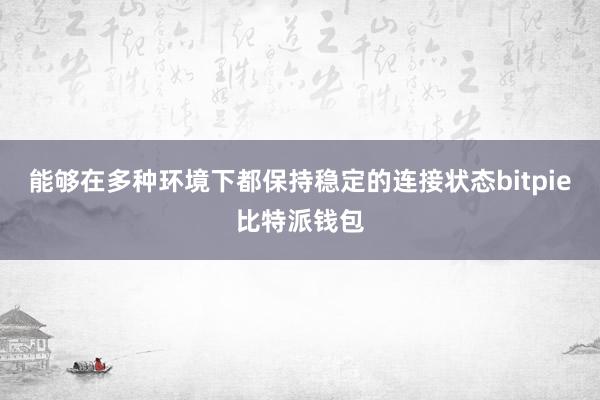 能够在多种环境下都保持稳定的连接状态bitpie比特派钱包