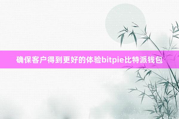 确保客户得到更好的体验bitpie比特派钱包