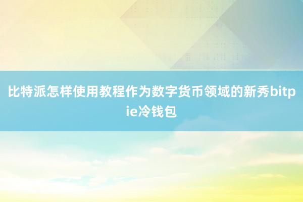 比特派怎样使用教程作为数字货币领域的新秀bitpie冷钱包