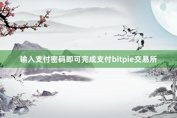 输入支付密码即可完成支付bitpie交易所