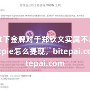 拿下金牌对于郑钦文实属不易bitpie怎么提现，bitepai.com