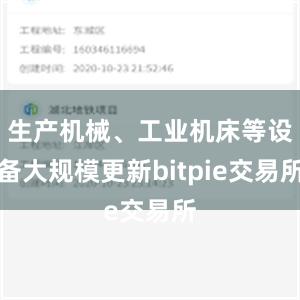 生产机械、工业机床等设备大规模更新bitpie交易所