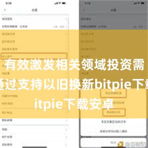 有效激发相关领域投资需求；通过支持以旧换新bitpie下载安卓