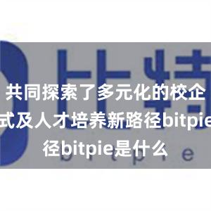 共同探索了多元化的校企合作模式及人才培养新路径bitpie是什么