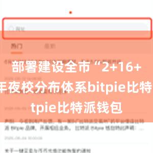 部署建设全市“2+16+X”青年夜校分布体系bitpie比特派钱包